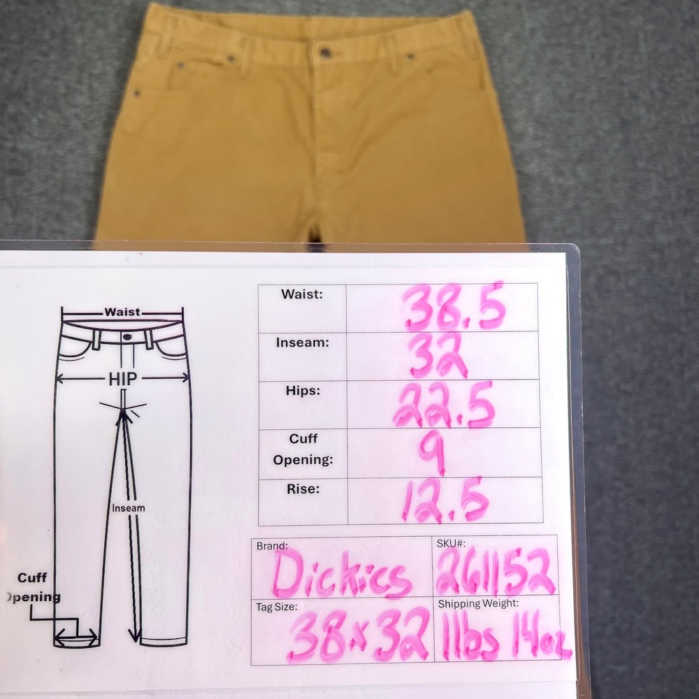Dickies Carpenter Pants Mens 38x32 Brown Duck Canvas Workwear Utility Rugged Y2K - Picture 3 of 12